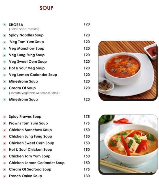 Bridge Restaurant menu