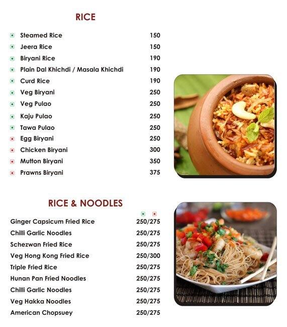 Bridge Restaurant menu