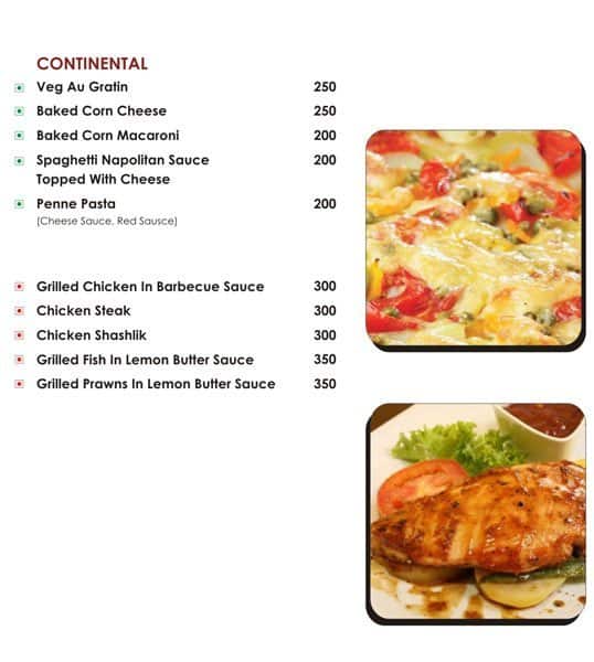 Bridge Restaurant menu