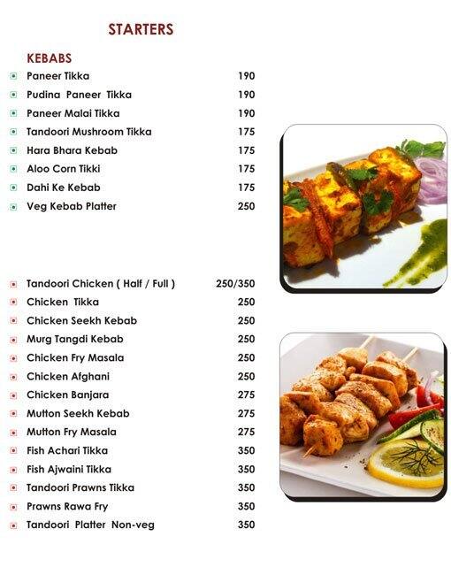 Bridge Restaurant menu