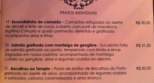 Templo Burger cardápio