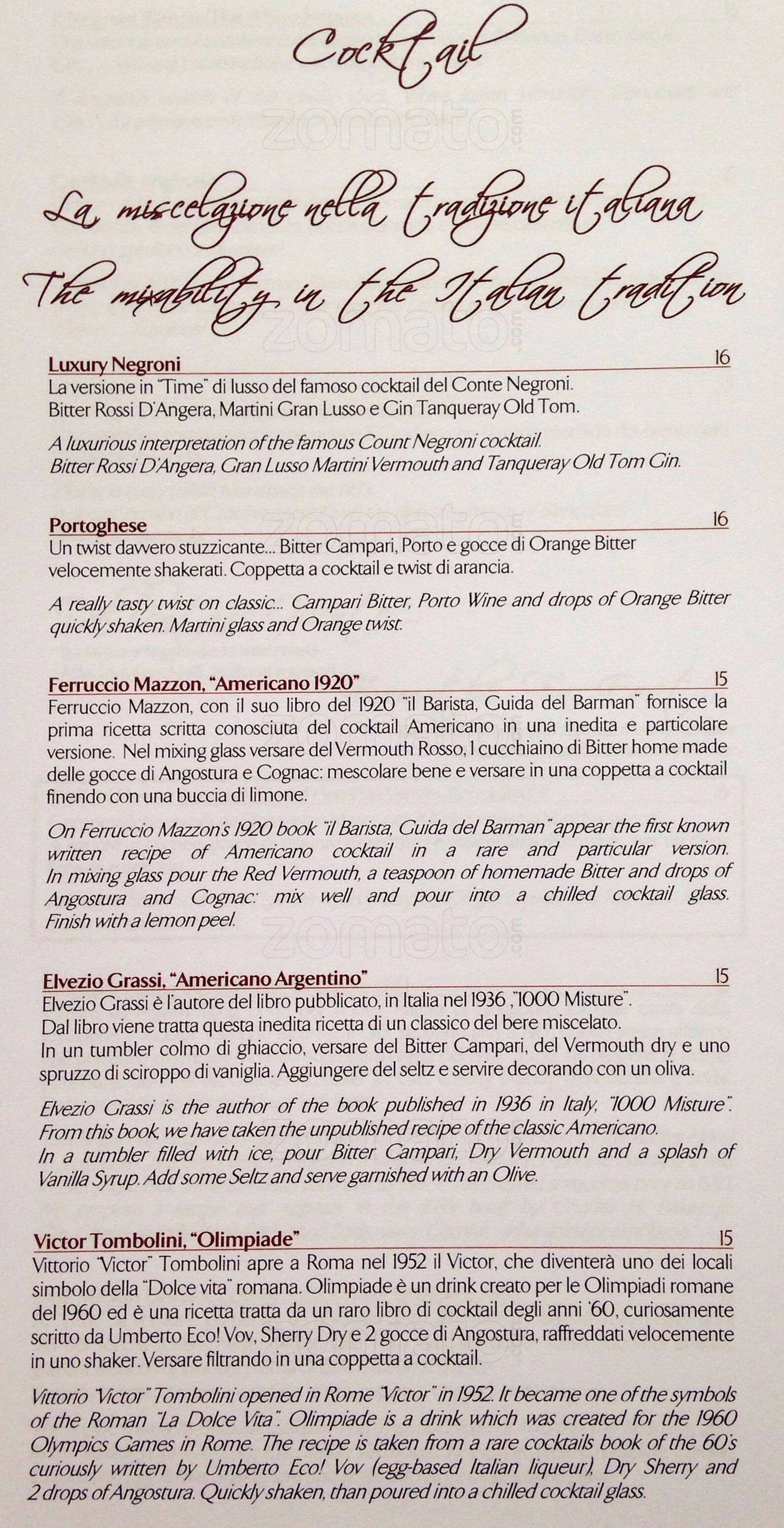 Menu di Time Restaurant & Wine Bar 