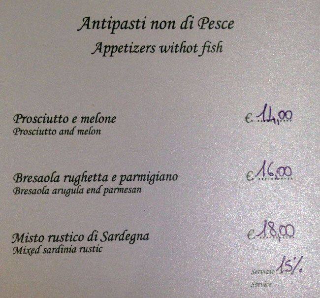 Menu di Villa Paganini - Restaurant 