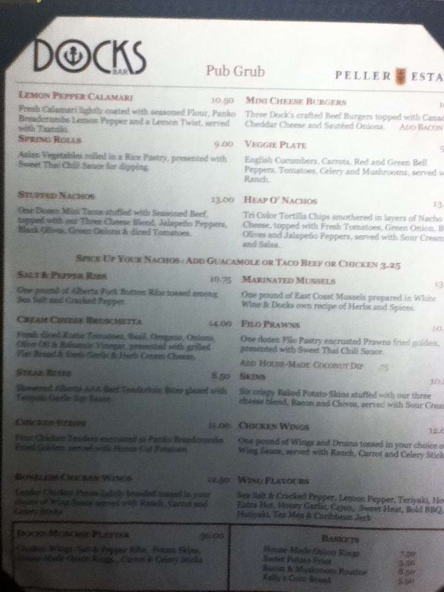 The Docks menu