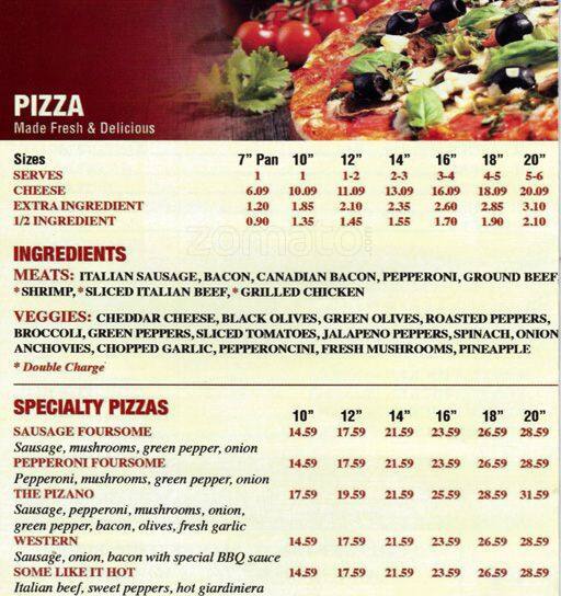 Pizanoz Pizza Menu, Menu for Pizanoz Pizza, Buffalo Grove, Chicago ...