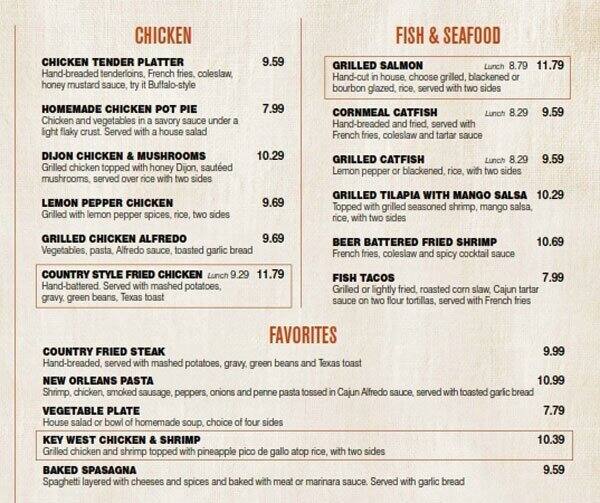 Menu at Cheddar's Scratch Kitchen restaurant, Evansville, N Green River Rd