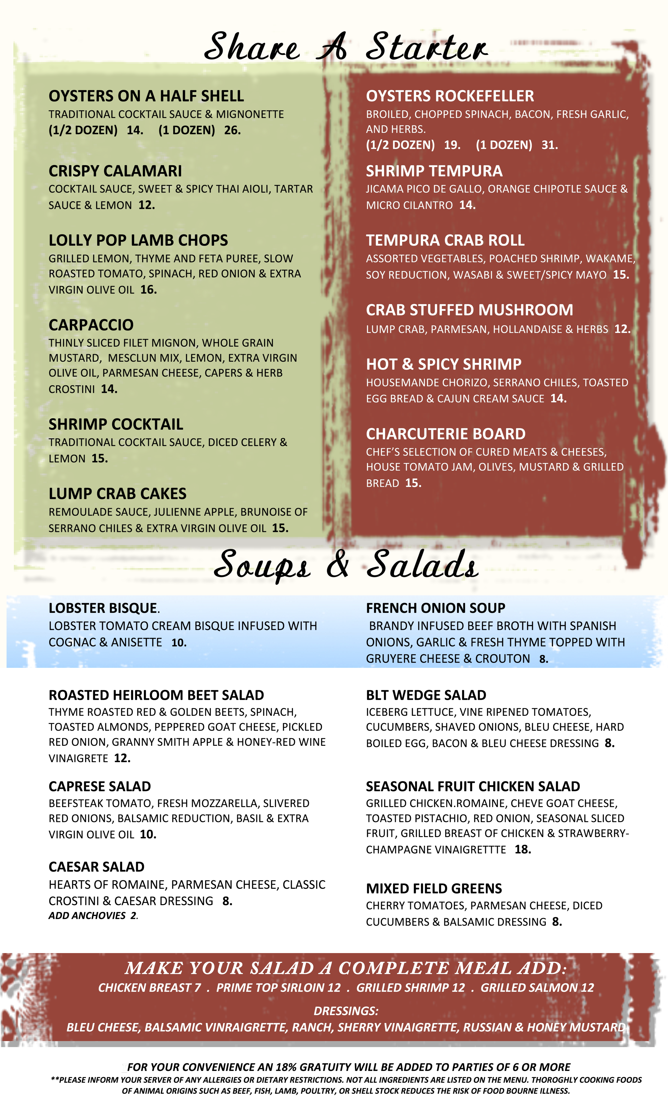 Vail Ranch Steakhouse Menu, Menu for Vail Ranch Steakhouse, Temecula ...