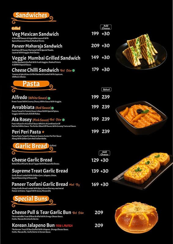 Menu of Zorko - Brand Of Food Lovers, Bhawanipatna Locality