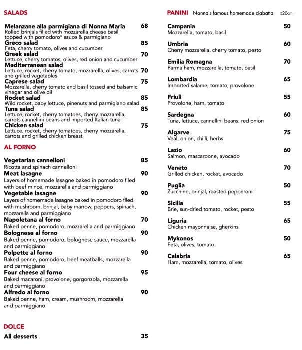 Nonna Mia's Kitchen Menu, Menu for Nonna Mia's Kitchen, Melville ...