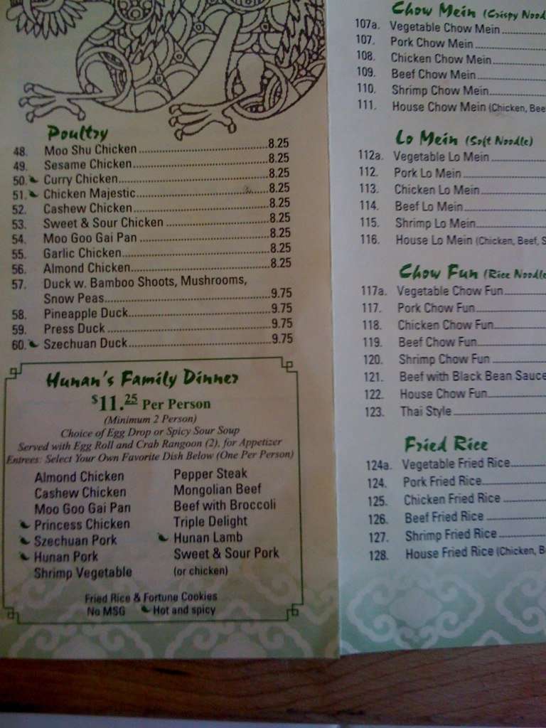 Hunan Garden Restaurant Menu Menu For Hunan Garden Restaurant Rochester Rochester