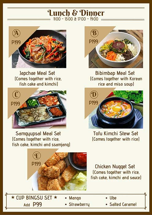 Hobing Korean Dessert Cafe Menu