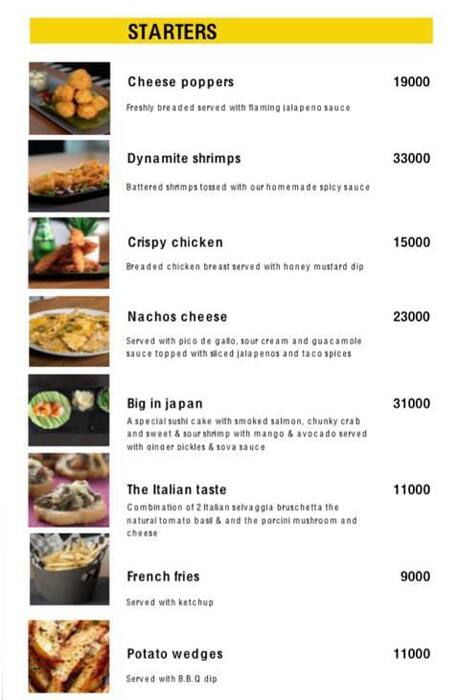 Ddiningroom menu