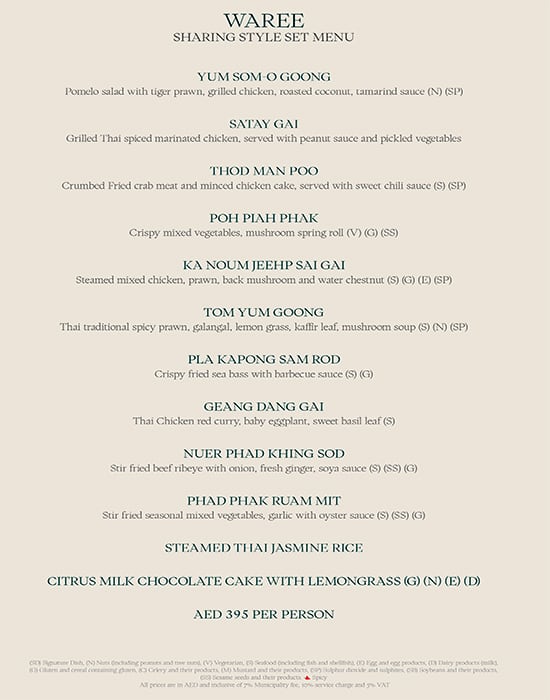 Menu of Thiptara- Palace Downtown, Downtown Dubai, Dubai