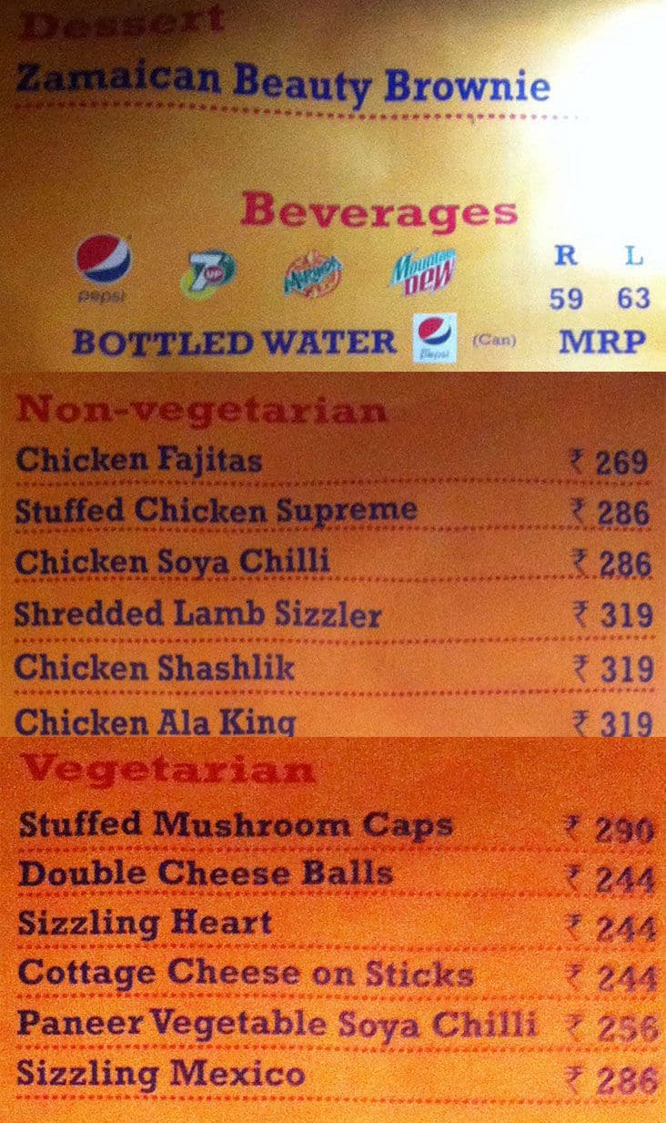 Menu at Simply Sizzlers, Noida