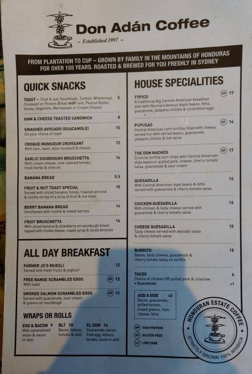 Menu At Don Adan Coffee Too Restaurant Cremorne menu-at-don-adan-coffee-too-restaurant-cremorne