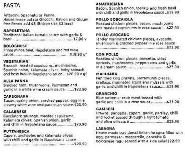 Carta de Caffe Cena