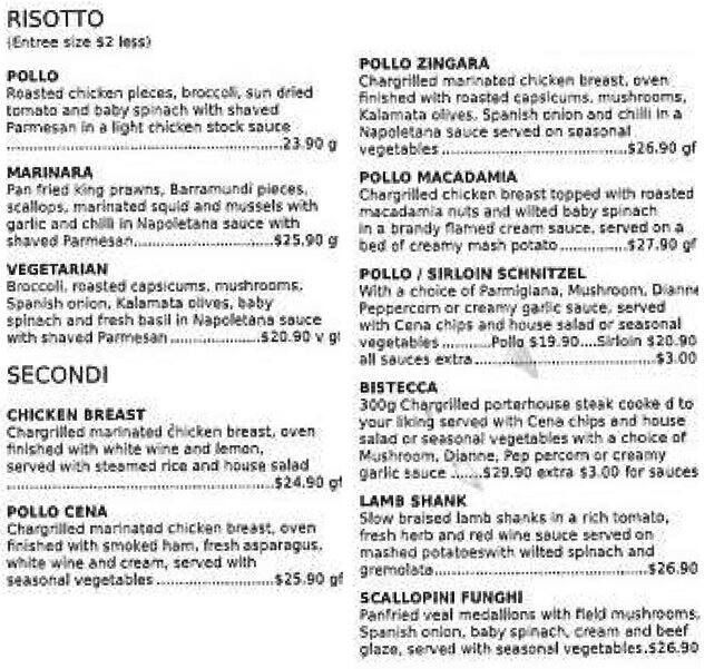 Carta de Caffe Cena
