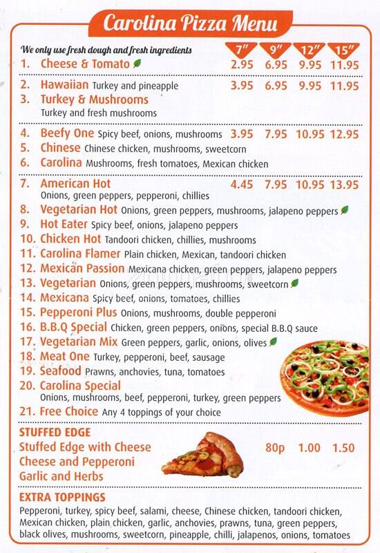 Carolina Pizza Menu, Menu for Carolina Pizza, Hackney, London Zomato UK