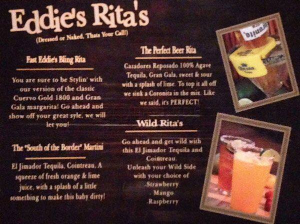 Fast Eddie's menu