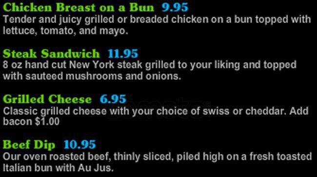 The Players Bench Sports Bar Grill Menu