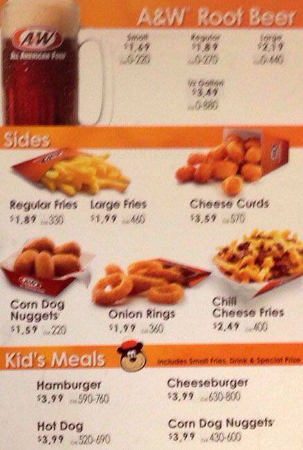 Carta de A&W Restaurant