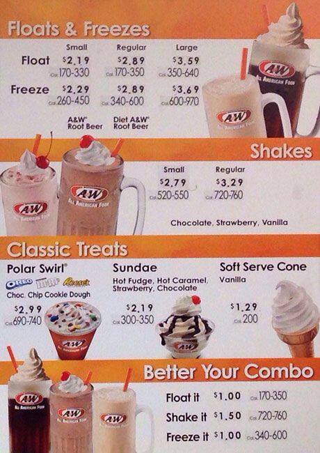 Carta de A&W Restaurant