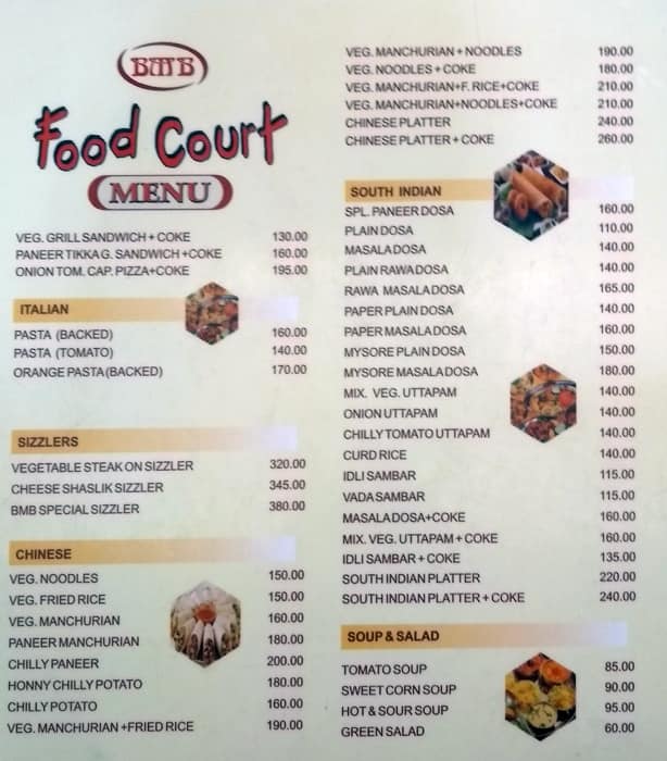 Bombay Misthan Bhandar menu
