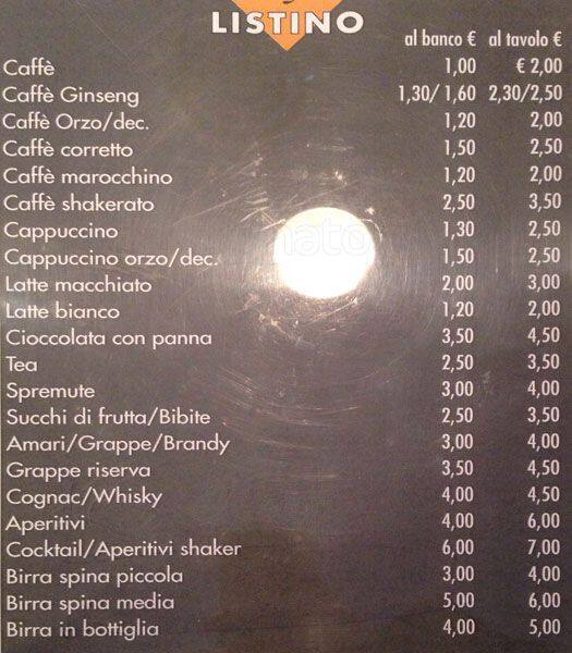 Menu di Stendhal Cafè 
