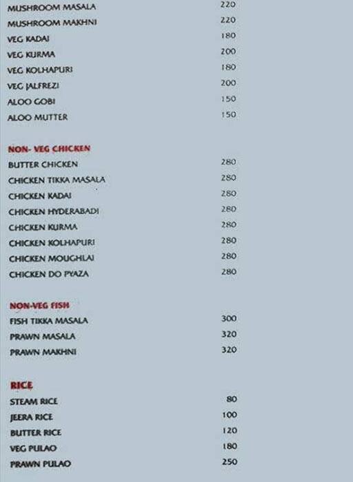 Marlin Food Court menu