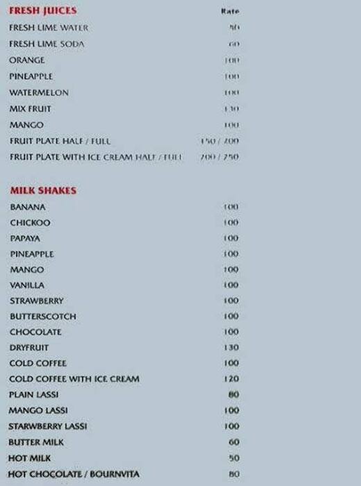 Marlin Food Court menu