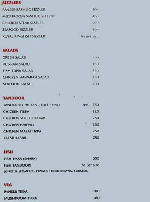Marlin Food Court menu