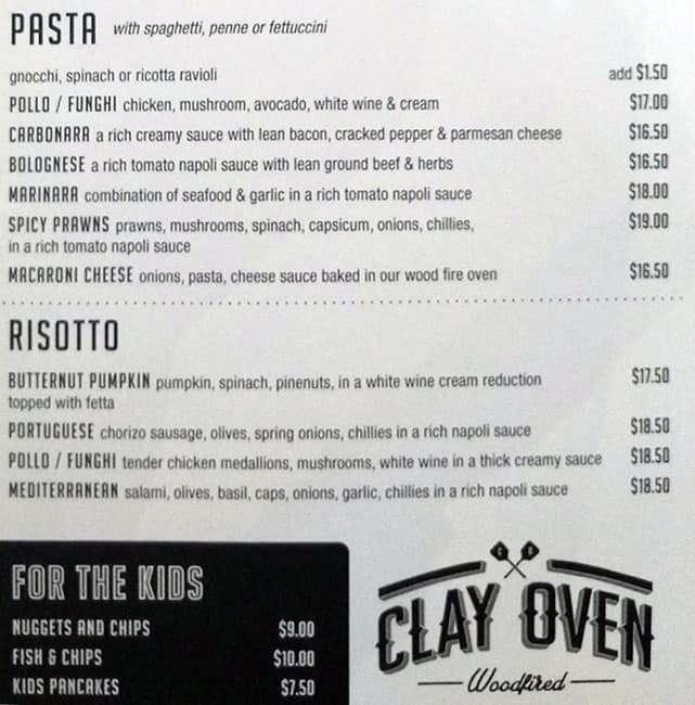 Menu at Clay Oven restaurant, Greensborough