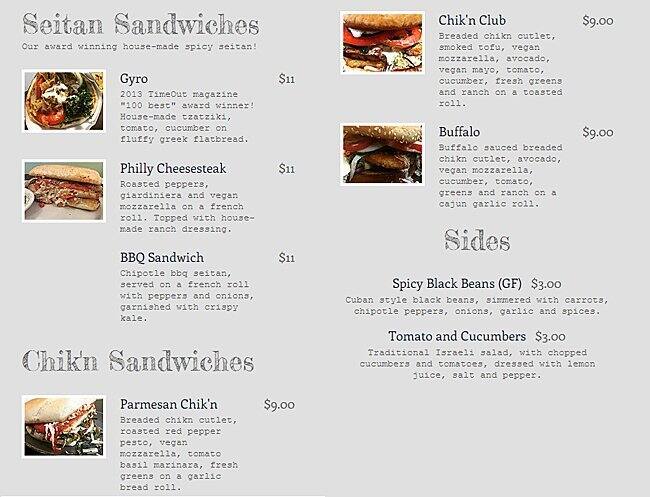 Kitchen 17 menu