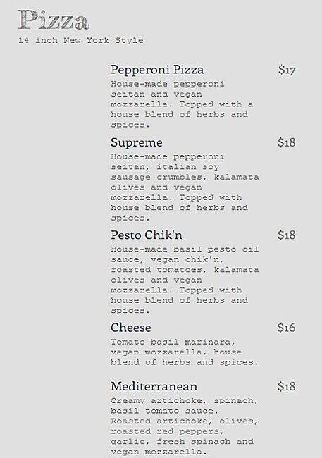 Kitchen 17 menu