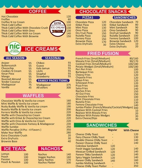 Café Chokolade menu