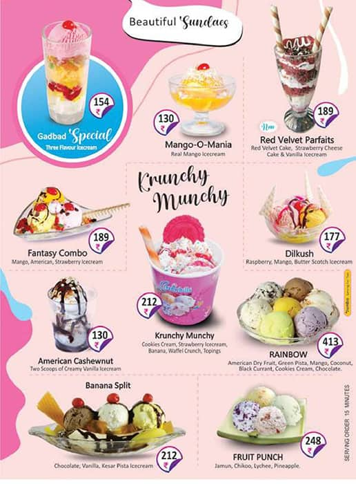 Menu of Cream Chills Ice Cream, Manpada, Thane West, Thane