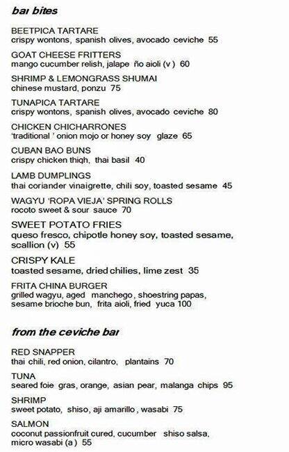 Asia De Cuba Menu Menu For Asia De Cuba Al Khubeirah Abu Dhabi