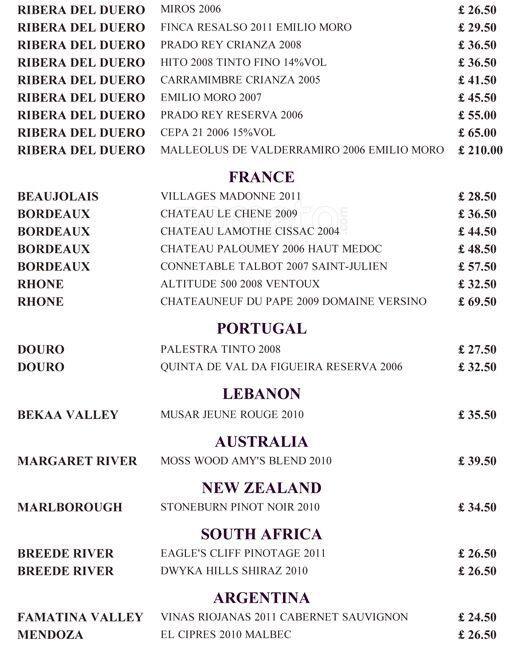 Menu at About Thyme Restaurant, London