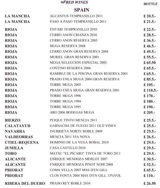 Menu at About Thyme Restaurant, London
