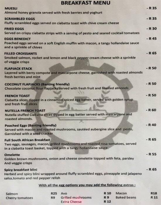 Industry Cafe & Bakery Menu Zomato SA