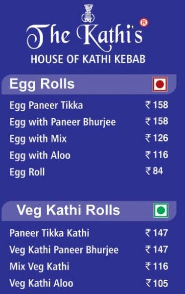 The Kathis menu
