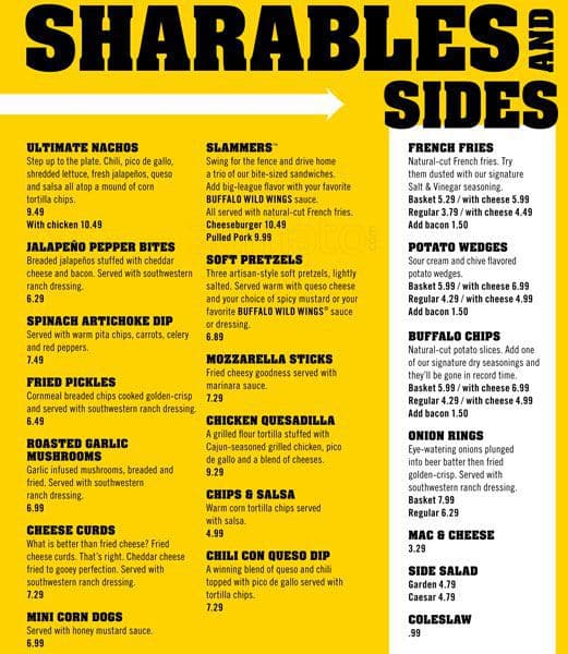 Buffalo Wild Wings Menu, Menu for Buffalo Wild Wings, Beaverton