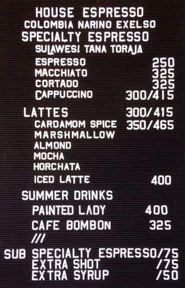 big shoulders coffee menu