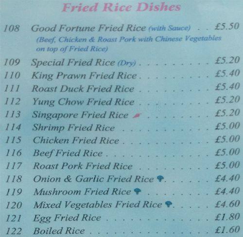 Good Fortune menu