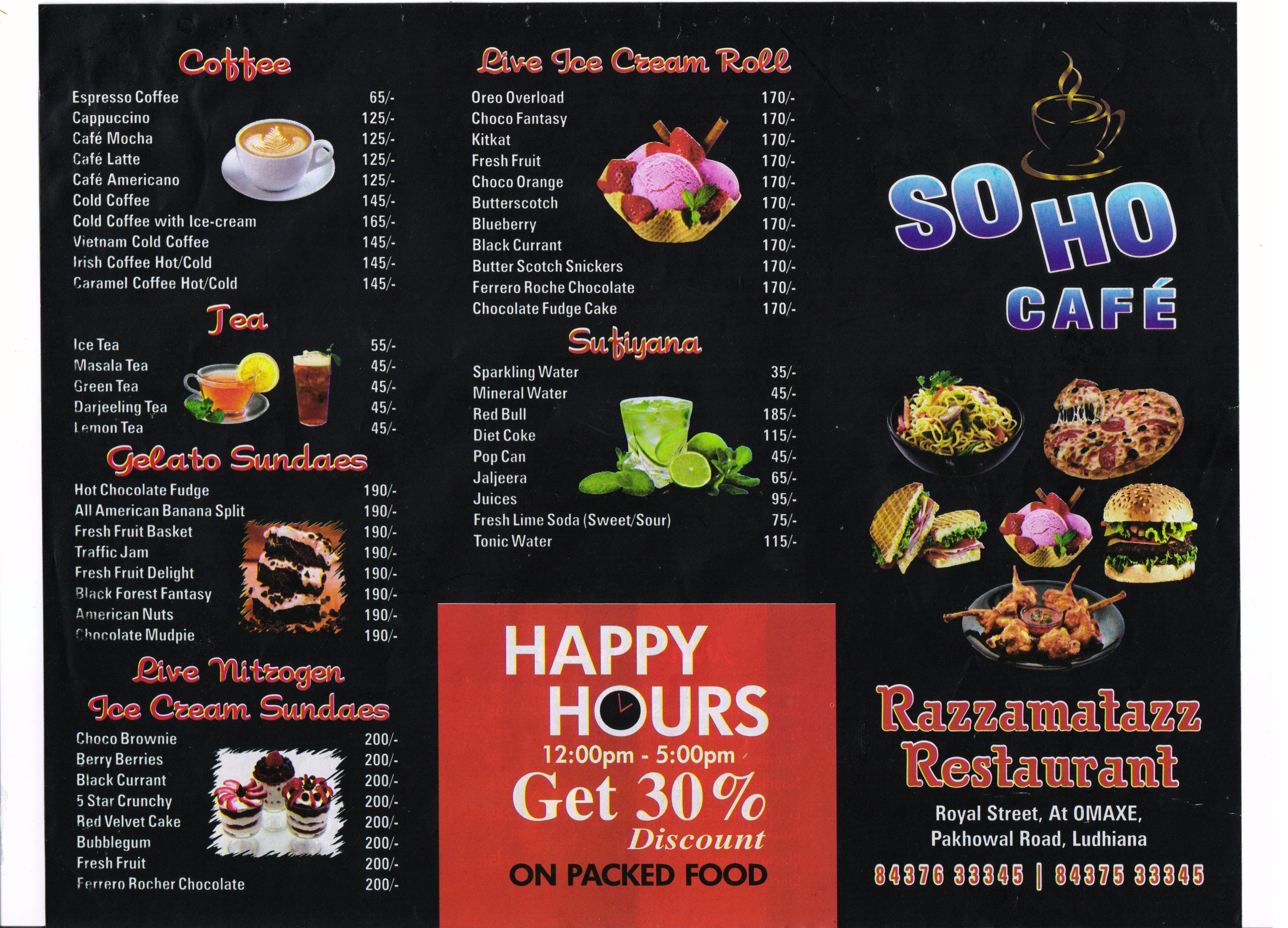 Menu at Razzamatazz Restaurant, Ludhiana