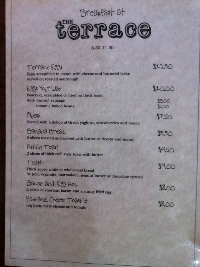 Carta de The Terrace