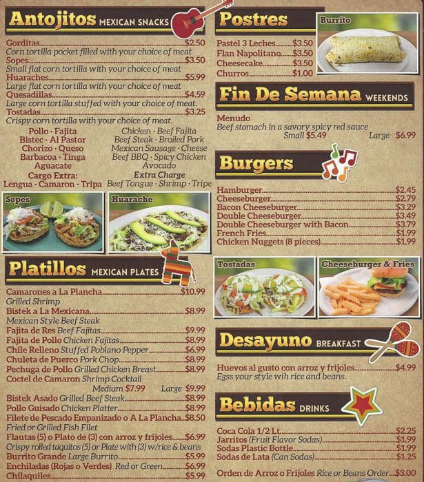 Tortas Y Tacos Menu, Menu for Tortas Y Tacos, Irving, Irving ...