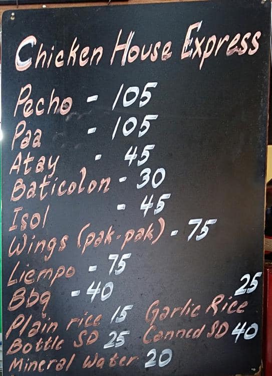 Bacolod Chicken House Express Menu Zomato Philippines