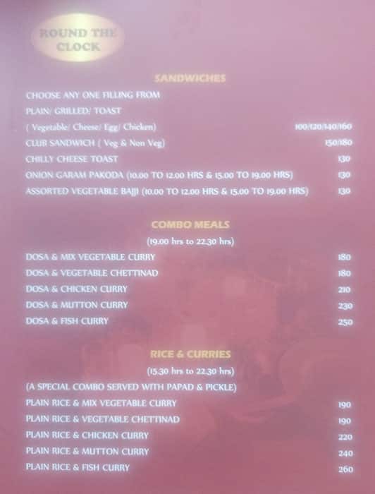Durga Park menu