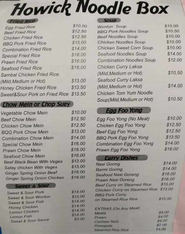 Noodle Box Takeaway Menu, Menu for Noodle Box Takeaway, Howick, Auckland Menumania/Zomato